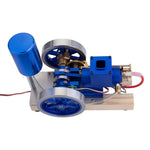 LinkMejor Mini Four Stroke Gasoline Engine Internal Combustion Engine Model with Wooden Base Physics Experiment Science Discovery Production Invention Gift Collection Toys
