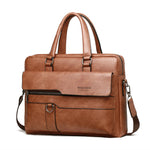 LinkMejor Men's Briefcase Retro Business Casual Laptop Bag Office High Quality PU Leather Handbag Shoulder Messenger Bags