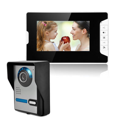 7" TFT Color LCD Display Video Door Phone Intercom Doorbell System Kit IR Night Vision Rainproof Security Camera For Home EU Plug