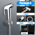LinkMejor Hand Held Bidet Faucets Spray Toilet Attachment Diaper Sprayer Hose Holder Bathroom