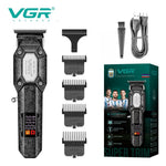 LinkMejor V-900B Professional Electric Hair Clipper 4-Level Cutting Guide High Precision Long Battery USB Rechargeable Trimmer with LED Display for Home Salon