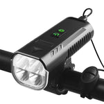 LinkMejor 3 in 1 Bike Headlight 1000Lm Brightness 4400mAh High Capacity Power Bank 8 Light Modes Waterproof Bicycle Front Light with 130db Horn for Night Cycling