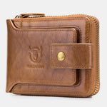 LinkMejor Genuine Leather Mens Wallet RFID Blocking Purse Multifunction Mini Coin Bag Card Holder Stylish Compact Money Clip for Everyday Use Secure Design