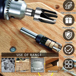 8 Pcs Carbon Steel Wood Plug Cutter Set Woodworking Drill Bits Round Shank Straight and Tapered Taper Cutting Tool