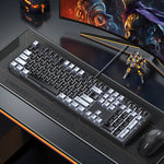 LinkMejor KU103 108-Keys Wired Mechanical Gaming Keyboard Silence Structure PBT Keycaps Red Switch LED Backlit USB-C Ergonomics E-sports Gaming Keyboards for PC Laptop Computer