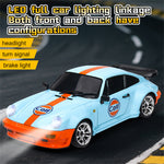 LinkMejor 1898 RTR 1:18 Scale RC Drift Car with Gyro & LED Lights 2.4G RWD Radio Control Car for Adults and Kids Alloy Body Shell Ready to Run