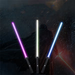 2-in-1 Metal Laser Sword with Hit Sound Seven Color Lights Rechargeable Perfect for Cosplay and Role-play