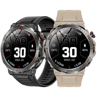 MK68 1.43inch AMOLED Display Compass bluetooth Call Heart Rate Blood Oxygen Monitor Stress Testing Women's Health Sleep Monitoring Multi-sport Modes Music Playback IP68 Waterproof Smart Watch