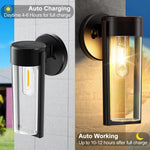 Elfeland LED Solar Wall Mount Light Outdoor Solar Powered Auto On/Off IP65 Waterproof Garden Decoration Yard Post Porch Fence Lawn Lights
