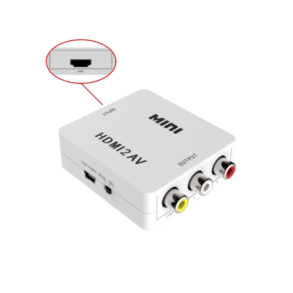Eachine EV100 HDM1 to AV Converter Module with1080P HD Input, CVBS RCA Output, NTSC/PAL, Video & Audio Sync, Plug & Play, Complete Cable Set for Analog FPV Goggles