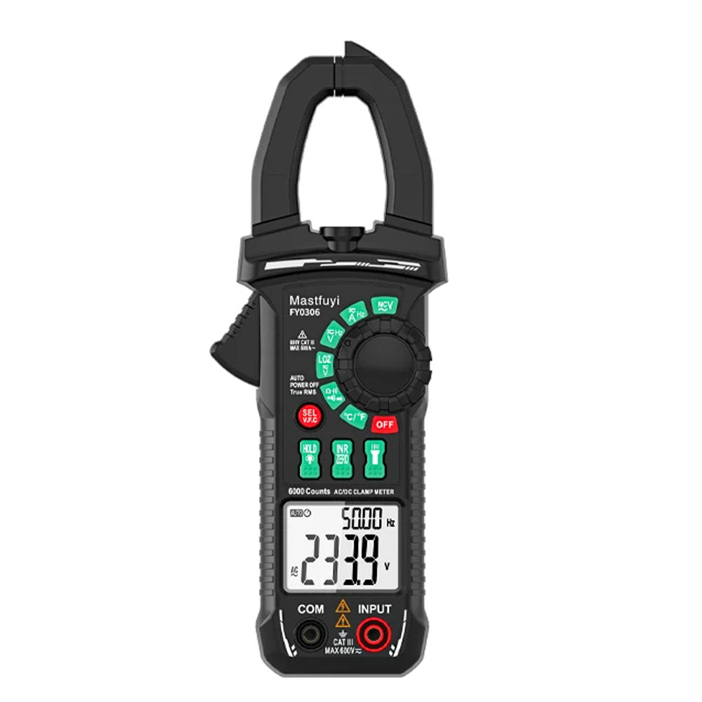 LinkMejor FY0306 Digital Clamp Meter True RMS Multimeter 5999 Counts AC DC Current Voltage Capacitance Diode Test Temperature Measurement Portable Professional Tool