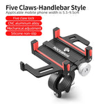 LinkMejor Bike Holder Aluminum Alloy 360° Rotation Bracket Five Claws Stability Shockproof Easy installation Bike Phone Holder
