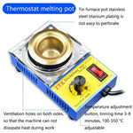 Adjustable Temperature Soldering Pot 160W 220V Tin Melting Furnace 100°C to 550°C EU Plug Compact Design Fast Heating