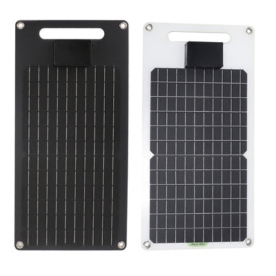 20W Monocrystalline Solar Panel Dual Output 12V 24V Voltage Stabilization IP68 Waterproof USB TYPE C DC Ports for Outdoor Camping and Car Battery Charging