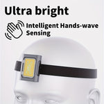 LinkMejor X7 Ultra Bright Hands-Free Mini Headlamp with IR Motion Sensor 7 Lighting Modes Built-in High-Capacity Lithium Battery Waterproof Design Head Light with Magnetic Buckle for Camping Emergencies Work Reading Outdoor Activities