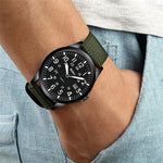 LinkMejor Simple Calendar Sports Waterproof Quartz Watch Comfortable Nylon Strap Luminous Pointer Men Watch with Alloy Case