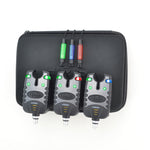 LinkMejor Fishing Alarm Kit 3PCS Water Resistant Blue LED Swinger Bite Alarm Set for Fishing