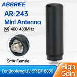 LinkMejor AR-243 SMA-Female Mini Antenna UHF 400-480MHz Short Small Antenna for Walkie Talkie Baofeng BF-888S UV5R UV-21 PRO