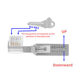 2 in 1 Stainless Steel Key Decoder Portable Precision Hook And Pickup Hand Tool O-ring Pickup Kit Maintenance Repair Kit