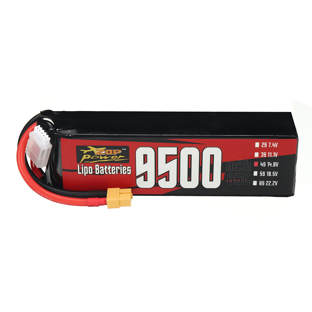 LinkMejor 4S 14.8V 9500mAh 65C 140.6Wh LiPo Battery XT60 Plug for Long Range RC FPV Racing Drone