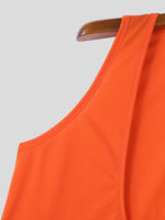 LinkMejor Mens Fashion Solid Color U-shape Tank Top