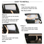 2pcs Universal Car Sunshade Side Window Curtains Automatic Folding UV Protection Pure Cloth Sun Visor Covers Thermal Insulation