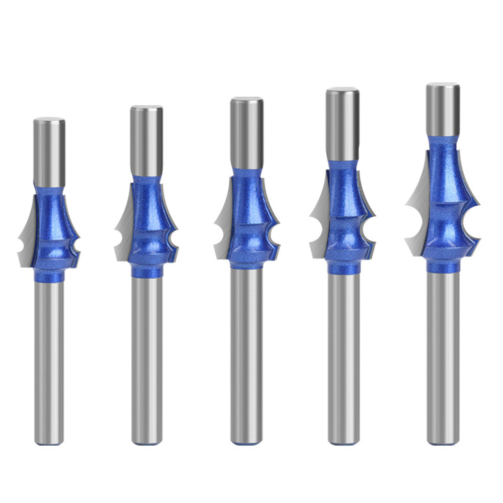 8mm Tungsten Carbide Router Bits Set Woodworking Cutter Tools Double Bearing R1.5 R2 R2.5 R3 R4 Smooth Cutting Edges