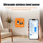 ME201R Ultrasonic Level Sensor Water Tank Monitor 0.1m-4m Measuring Range LCD Temperature Time Display Tuya SmartLife App Control -20℃ to 70℃