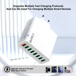 BK318 65W 8-Port USB Charger 8USB-A QC3.0 4.0+ PPS AFC FCP SCP SSCP Fast Charging Wall Charger Adapter EU Plug US Plug for iPhone 16 16Pro 15 14 13 Pro Max for Huawei Mate XT for Xiaomi 15pro