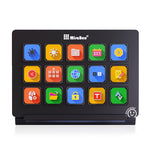 LinkMejor HSV293 Visual Custom Keyboard 15 LCD Keys USB Wired Stream Deck Programmable Controller for OBS Streamlabs Twitch YouTube vMix Adjustable Stand