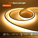 Elfeland 1m/2m/5m COB LED Strip Light IP65 Waterproof Flexible 288LEDs/m Warm White 3000K/Natural White 4000K High Brightness Indoor Outdoor Use