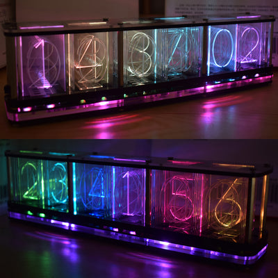 LinkMejor® DIY Imitate Glow Clock Kit Full Color RGB Glow Tube Clock LED Music Spectrum Kit