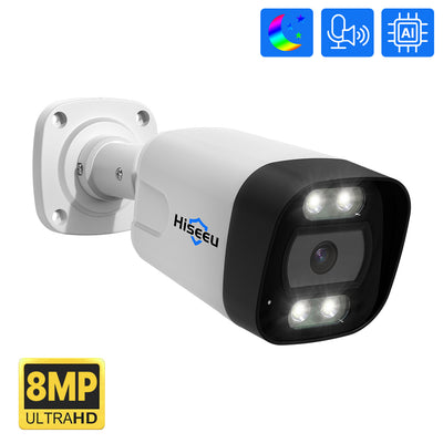 LinkMejor HB718-PA 4K 8MP POE IP Camera Intelligent Night Vision P2P Motion Detection Two-way Audio H.265 Waterproof Outdoor CCTV Safety Camera for Home Use