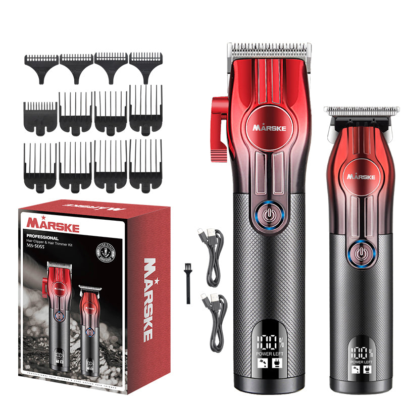 LinkMejor 2 In 1 Electric Hair Clipper Set for Men Cordless Rechargeable Trimmer Kit with LCD Display 6500 RPM