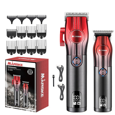 LinkMejor 2 In 1 Electric Hair Clipper Set for Men Cordless Rechargeable Trimmer Kit with LCD Display 6500 RPM