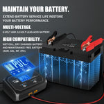 LinkMejor P10X2 12V 24V 10A Auto Motorcycle Battery Charger AGM Intelligent Repair Dual Channel Smart Car Battery Charger Lithium Lifepo4 Lead-Acid(AGM/Gel/SLA) for Car Boat