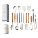 12PCS Food Grade Silicone Kitchenware Cutlery Turner Spatula Measuring Spoon Practical Cooking Tools Kitchen Cutlery Set