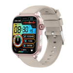 ET570 1.96inch HD Screen bluetooth Call ECG Heart Rate Blood Pressure Blood Oxygen Monitor Noninvasive Blood Glucose Measurement Uric Acid Blood Lipid Testing BMI Body Fat Sleep Monitoring Multi-sport Modes Music Playback IP68 Waterproof Smart Watch