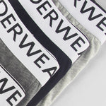 4pcs Men's Underwear, Fashion Waistband Cotton Casual Mid-waist Boxer Briefs Shorts, Breathable Comfy Stretchy Boxer Trunks, Sports Shorts