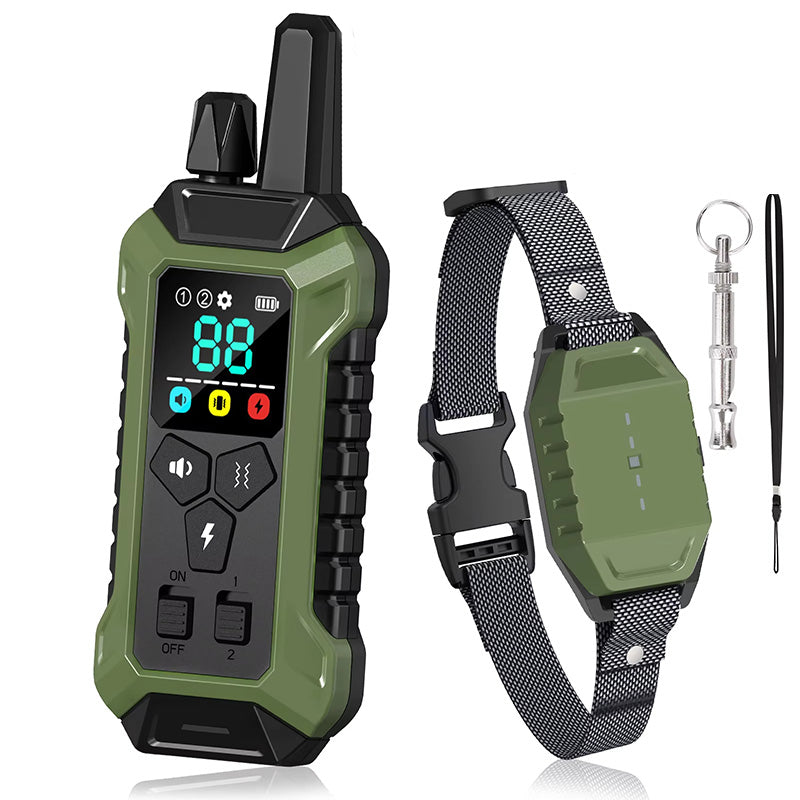 PC30 Electric Dog Training Collar Remote Control Pet Anti Bark IP67 Waterproof Rechargeable Beep Shock Vibration Mode 3140000ft² Range Type-C Charging Remote Pet Controller