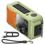 Docreate ER-64P Emergency Hand Crank Radio Portable Solar-Powered 2000mAh Battery Flashlight NOAA Weather Alerts USB Output Charger