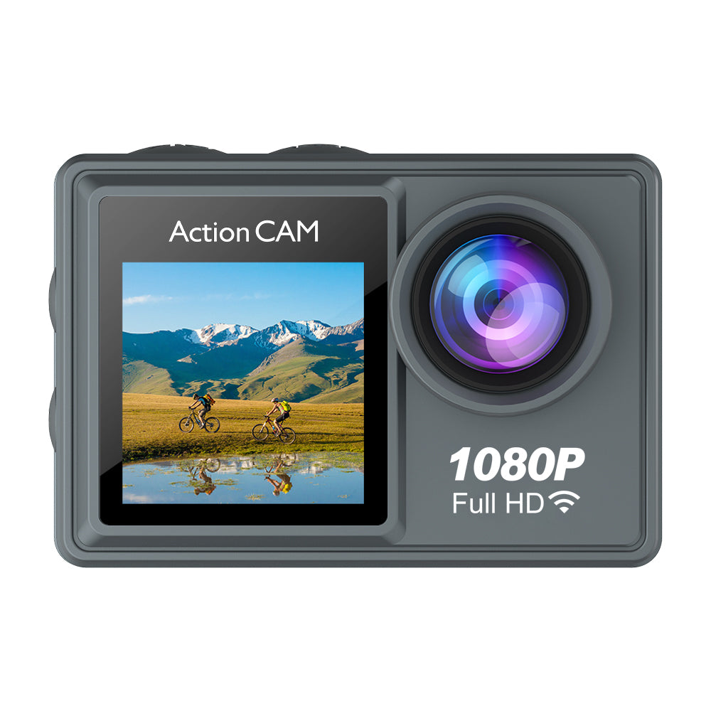 LinkMejor Sports Camera 1080P Anti-Shake Pre-Recording HD Dual Screen Wifi Outdoor Shooting Cycling Waterproof Sports Camera