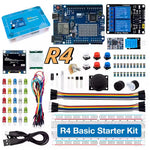 UNOR4 with WiFi Basic Start Motherboard Kit Entry Level Development Board 830 Breadboard LED Potentiometers OLED Display SR-501