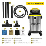 [US Direct] 3-in-1 Wet Dry Vacuum Cleaner  4 Gallon, 4 Peak HP, Stainless Steel Tank with Top Handle Shop Vacuum Cleaner with Blower for Home, Garage, Car, Workshop, Pet Hair