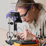 PM070 7 Inch Digital Microscope Lens separation design IPS LED Lights Adjustable Brightness Type-C USB 2.0 Multilingual Suppot for Windows Ma