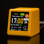 LinkMejor Smalltv-ultra Mini WiFi Desktop Weather Digital Clock Station with IPS LCD Screen Temperature Humidity Weather Forecast Time Display Gadget for Decoration