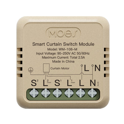 MOES WM-108-M WiFi Tuya Smart Curtain Switch Module 90-250V AC App Remote Motor Steering Calibration Smart Home Automation Voice Control with Alexa Google Assistant