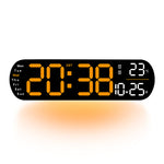 LinkMejor Digital Ambient Light Wall Clock Remote Control Electronic Mute Clock with Temperature Humitimy Date Week Display Timing Function Clock