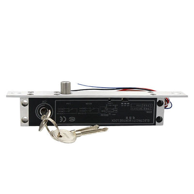 12V Electric Drop Bolt Lock Fail Secure Magnetic Deadbolt Door Lock with Time Delay Key Cylinder for Access Control Systems