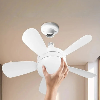 Elfeland 18 Inch E27 Screw Head Fan Light Remote Control Three Color Dimming Detachable Fan Leaf Household Silent Small Fan Light